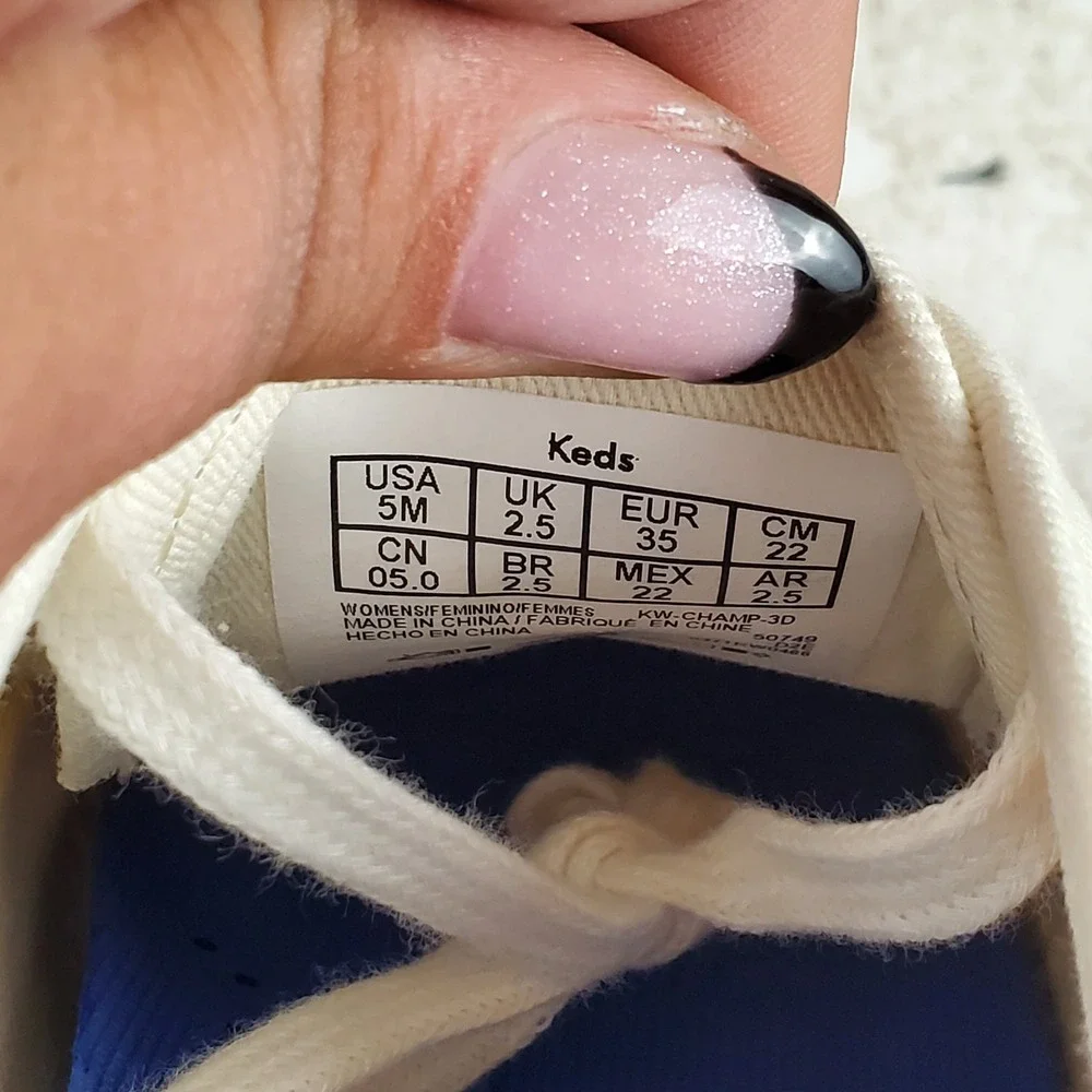 Keds Champion Womens Shoes Sz 5 M Off White Canvas Rose Embroidery Sneakers